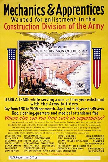 Learn a Trade While Serving Army Builders Poster Print