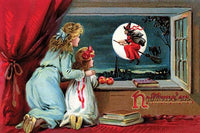Vintage Early American Halloween Postcard Poster Print