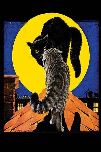 A Familiar Halloween Scene poster print showcasing classic Halloween imagery.