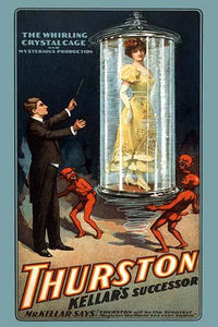 Howard Thurston Whirling Crystal Cage Mini Window Card Print from 1908