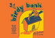 Saving Like a Bird Poster Print featuring a bird hiding coins in a house.