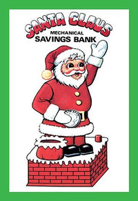 Help Santa Drop Coins Down the Chimney poster print featuring festive holiday imagery.