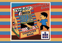 Grabbing Cash Register Poster Print showcasing fun savings theme.