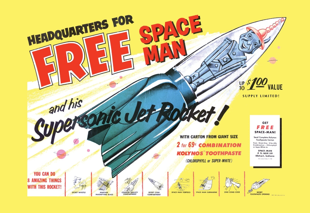 Supersonic Jet Rocket Toothpaste Brand Display Poster Print