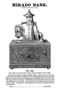 Magician Mechanical Bank Trade Flyer Poster Print showcasing vintage design.