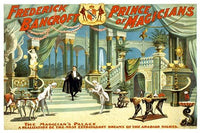 The Magician's Palace Poster Print showcasing a dreamlike Arabian Nights theme.