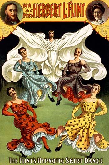 The Flints Hypnotic Skirt Dance Poster Print showcasing vibrant dance performance