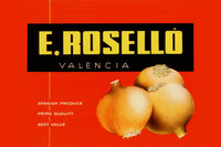 Vintage Onion Crate Label Art Print by E. Rosello Company