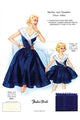 Fashion Plates Poster Print showcasing latest styles with fabric samples.