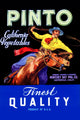 Vintage Pinto fruit crate label poster print showcasing nostalgic agricultural design.