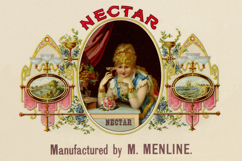 Nectar Cuban Cigar Label Art Poster Print showcasing vintage advertising.