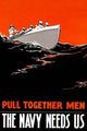 Poster of sailors rowing a boat by Paul R. Boomhower