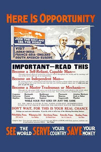 U.S. Navy Recruitment Poster showing a sailor encouraging enlistment.