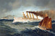 The New York and Brooklyn Ships at Sea Poster Print