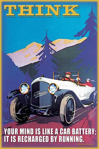 Your Mind is Like a Car Battery Poster Print by Wilbur Pierce