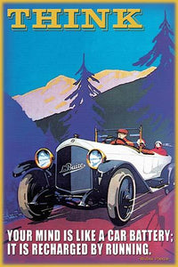 Your Mind is Like a Car Battery Poster Print by Wilbur Pierce