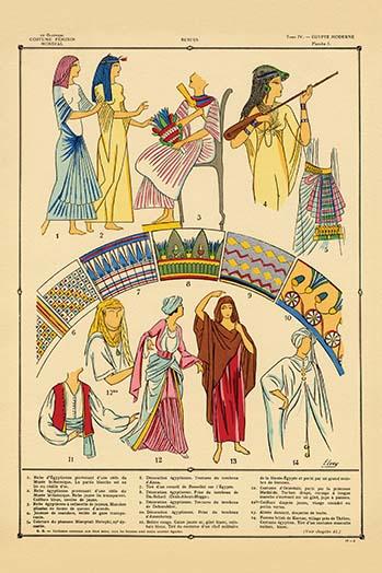Modern Egyptian Feminine Costume #1 Bustes Poster Print by Racinet