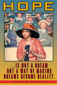 Hope is Not a Dream poster print by Sara Pierce, motivational artwork for home or office.