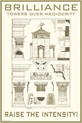 Brilliance Towers Over Mediocrity Poster Print by Wilbur Pierce