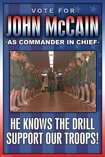 McCain for Commander in Chief Support Our Troops Poster Print by Wilbur Pierce