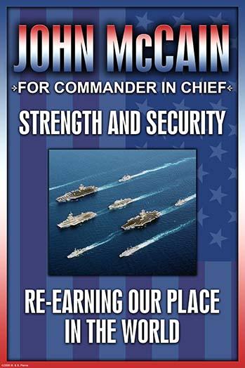 McCain for Commander in Chief poster print by Wilbur Pierce, 18x24 size