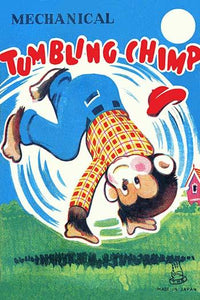 Vintage Chimpanzee Tumbler Graphic Art Print from Japanese Tin Toy