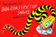 Antique toy snake graphic art poster print featuring a mouse.