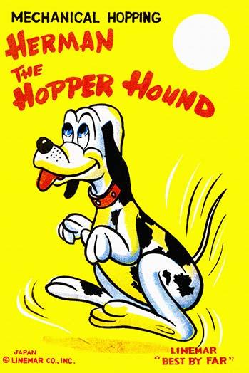 Happy Hound Wags His Tail Vintage Japanese Tin Toy Poster Print