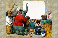 The Animals Trip to the Sea Poster Print by G.H. Thompson featuring anthropomorphic animals.