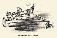 Early horse training device poster print showcasing vintage equestrian training equipment.