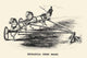 Early horse training device poster print showcasing vintage equestrian training equipment.