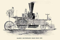 Advances in Farm Technology poster print showcasing steam power in agriculture.