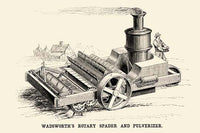 Advances in Farm Technology Poster Print showcasing innovative farming machines.