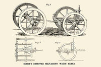 Horse-Drawn Wagon Brake Poster Print showcasing vintage innovation