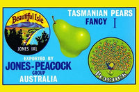 Fruit Crate Box Vintage Poster Print showcasing colorful labels from Tasmania