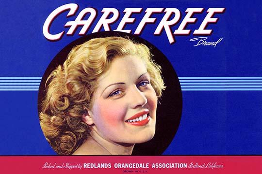 Vintage Fruit and Vegetable Crate Label Poster Print featuring a beautiful woman's face.
