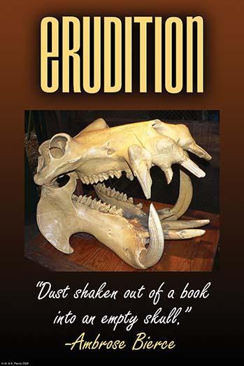 Dust Shaken Out of a Book into an Empty Skull Poster Print by Wilbur Pierce