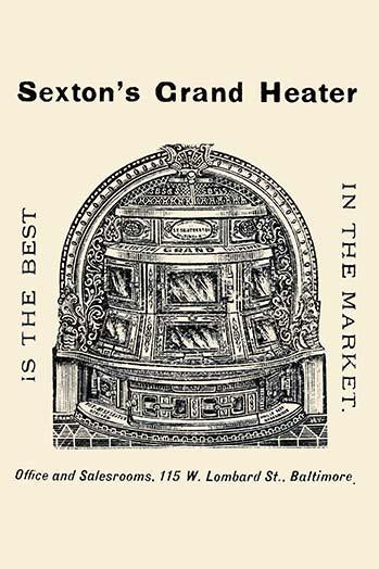 Sexton's Grand Heater Advertisement Poster Print showcasing vintage appeal.