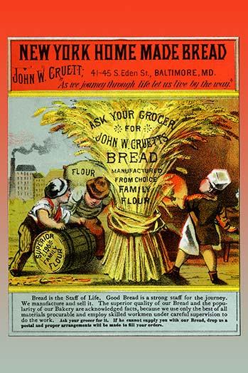 John W. Cruetts Vintage Bread Advertisement Poster Print