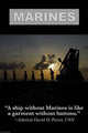 Admiral David D. Porter quote poster print by Wilbur Pierce featuring the phrase 'A ship without Marines is like a garment without buttons.'