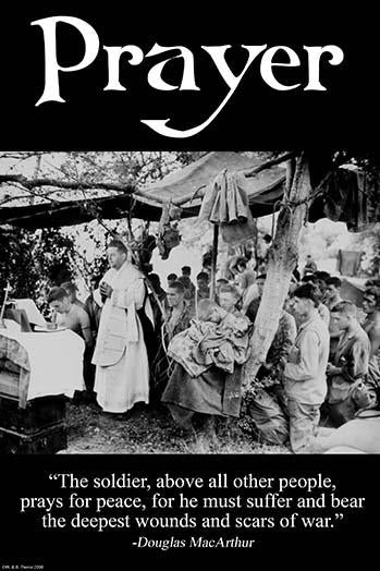 The Soldier Prays for Peace Poster Print by Wilbur Pierce
