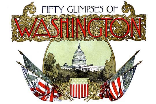 Washington D.C. Souvenir Poster Print showcasing iconic city landmarks.