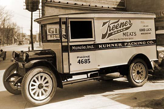 Vintage Insulated Delivery Truck Poster Print showcasing early delivery methods.