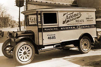 Vintage Insulated Delivery Truck Poster Print showcasing early delivery methods.