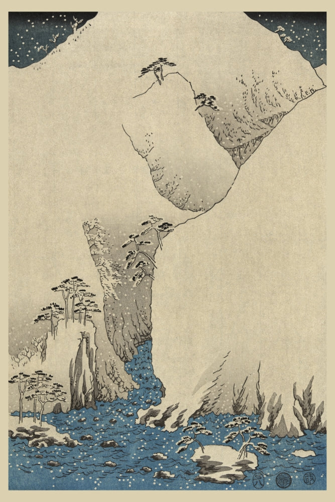 Winter Snowstorm on Kiso Road Poster Print by Ando Hiroshige