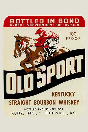 Vintage Whiskey Label Poster Print showcasing vintage liquor design