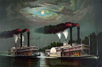 Race of the Steamers Robert E. Lee and Natchez on the Mississippi Poster Print