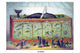 Circus Fish Parade Poster Print featuring colorful fish and a whale