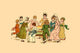 Old-Fashioned Alphabet Book Print by Kate Greenaway, nursery rhyme illustration.