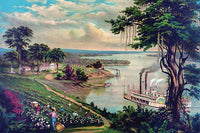"View on the Lower Mississippi" poster print depicting African Americans picking cotton.
